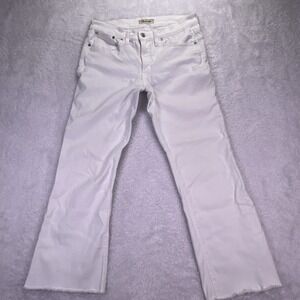 Madewell Jeans 'Mid Rise Kick Out Jeans'‎ White Raw Hem Womens 29 (31x26)